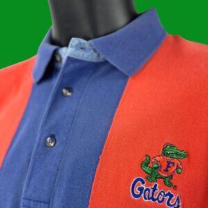 VTG College Classics Florida Gators Blue & Orange Striped Polo Shirt